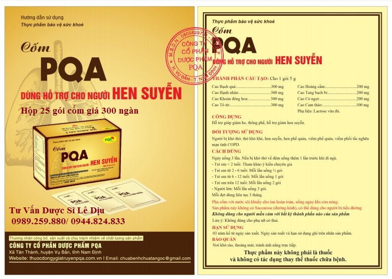 Cốm PQA dùng cho người hen suyễn tiểu đường 25G - Ảnh 2