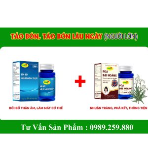 Combo Táo Bón Đại Hoàng 100 Viên và Mệnh Môn Thủy PQA 30 viên ( dùng từ 20-30 ngày)